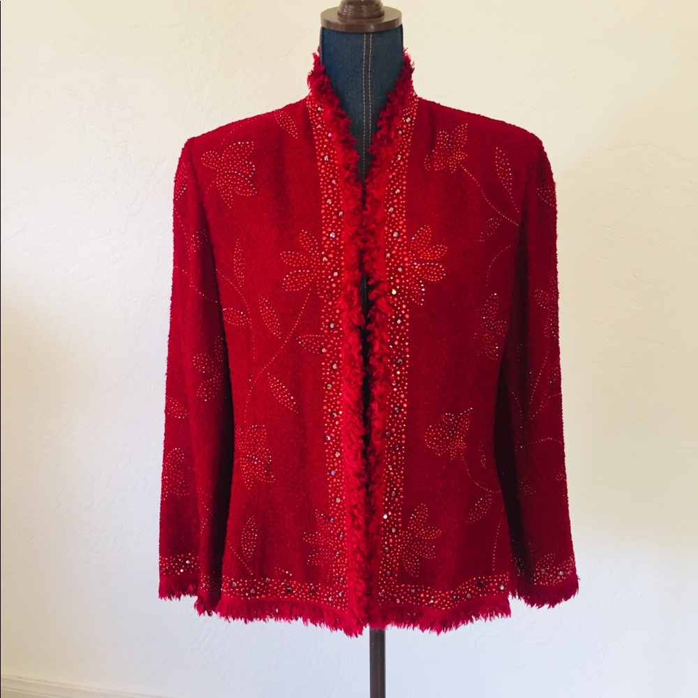 St John red party jacket gorgeous.